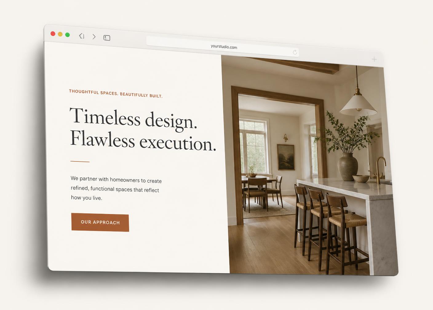 Browser preview of a premium small-business website designed by BZ Designs